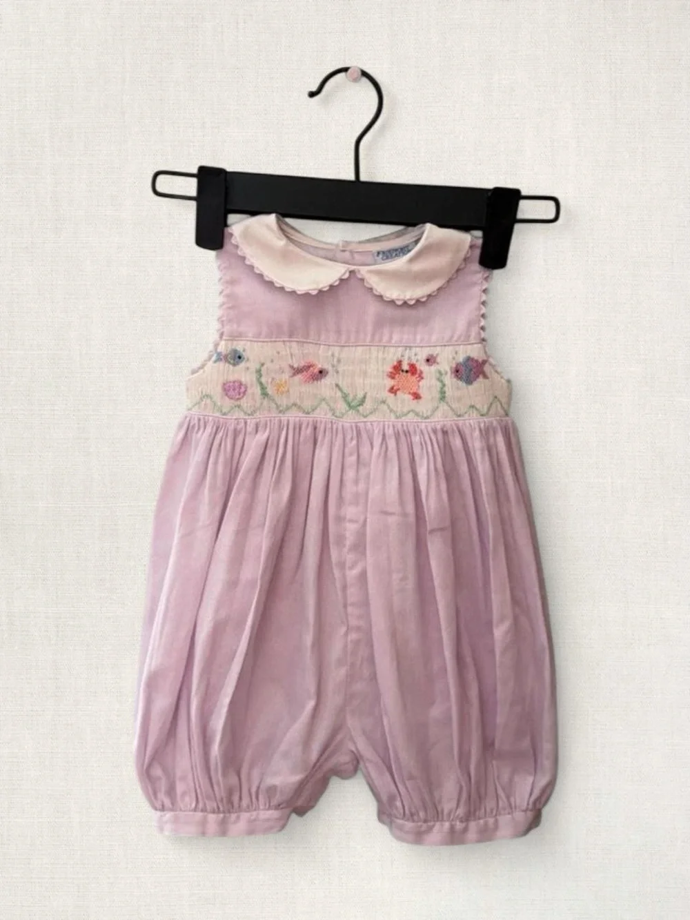Friedknit Creations Baby Sea Romper in Soft Purple